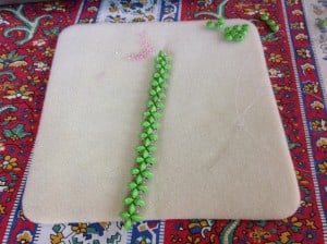The "almost" finished right angle bead weaving product. 