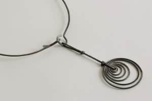 Brenda Schweder steel wire circle necklace