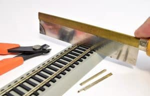 Snap together model railroad track 