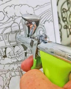 Practice your airbrush scale model painting skills with a coloring book.