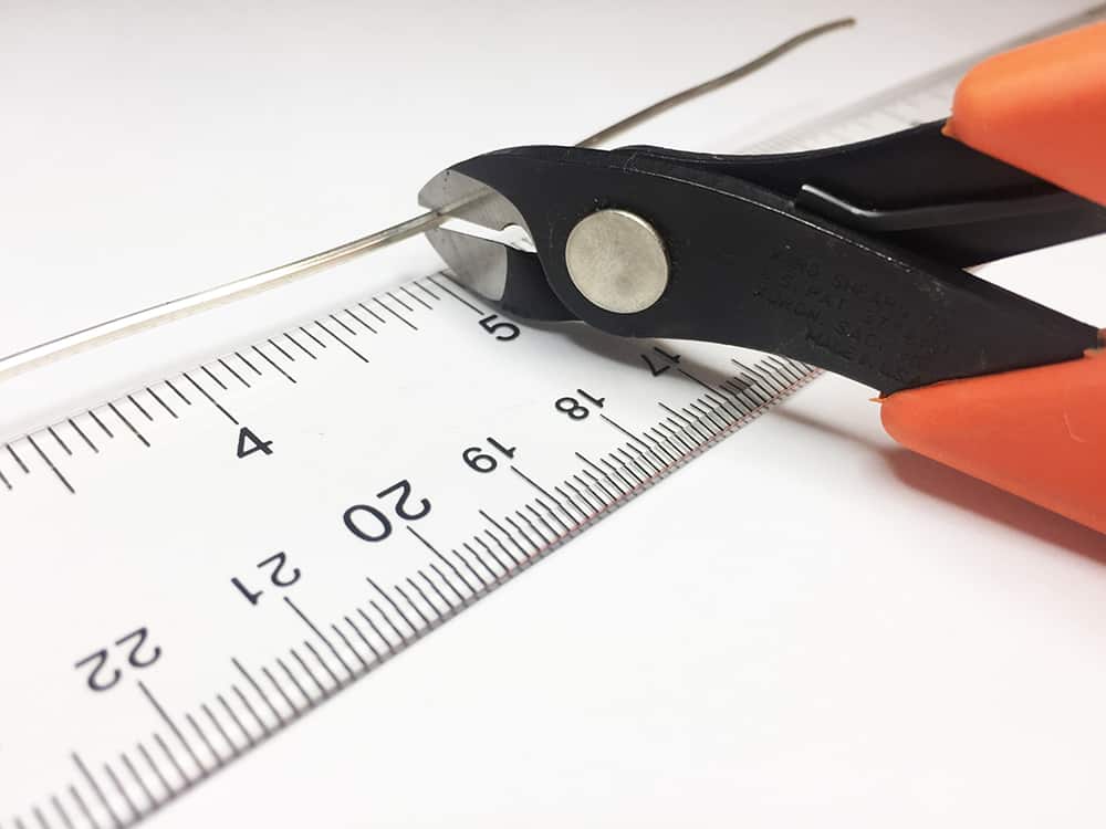 Measure wire with a ruler twice before cutting