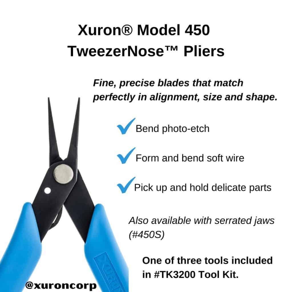 Xuron Plier 450 Tweezer-Nose Pliers Smooth Narrow Jaws