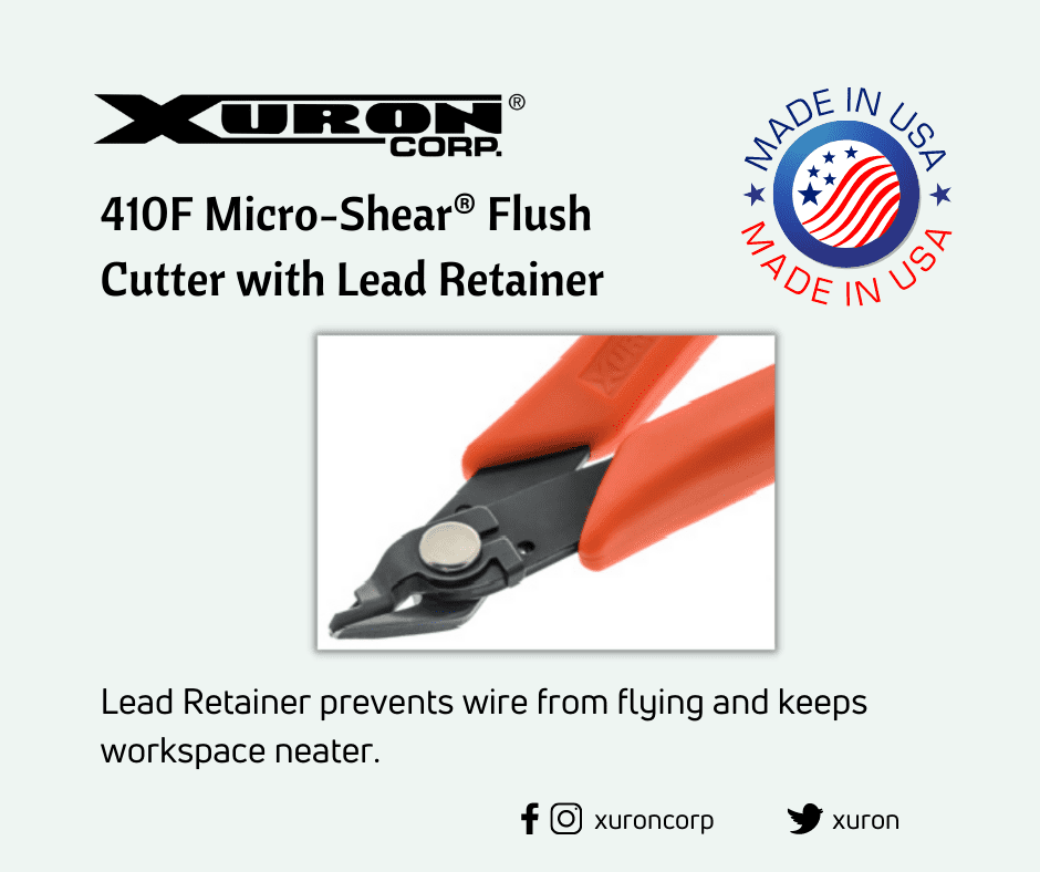 Xuron® 410F Micro-Shear® Flush Cutter with Lead Retainer.
