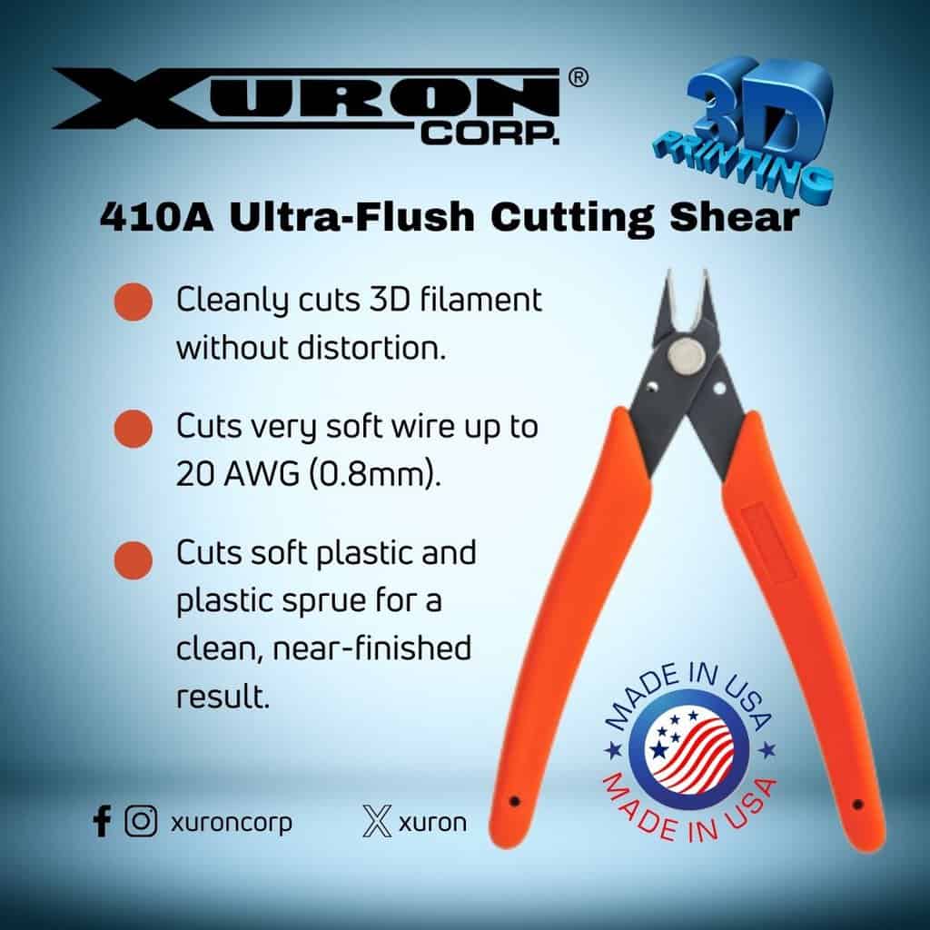 Xuron® 410A Ultra-Flush Cutting Shear is a useful tool for 3D printing and model railroad.Xuron® 410A Ultra-Flush Cutting Shear is a useful tool for 3D printing and model railroad.