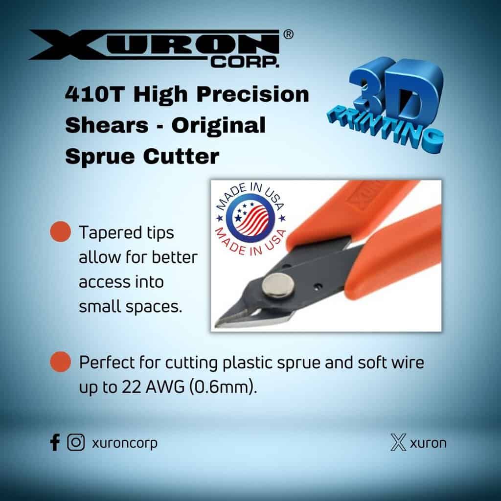 The Xuron® 410T Original Sprue Cutter is a useful tool for 3D printing and model railroad.