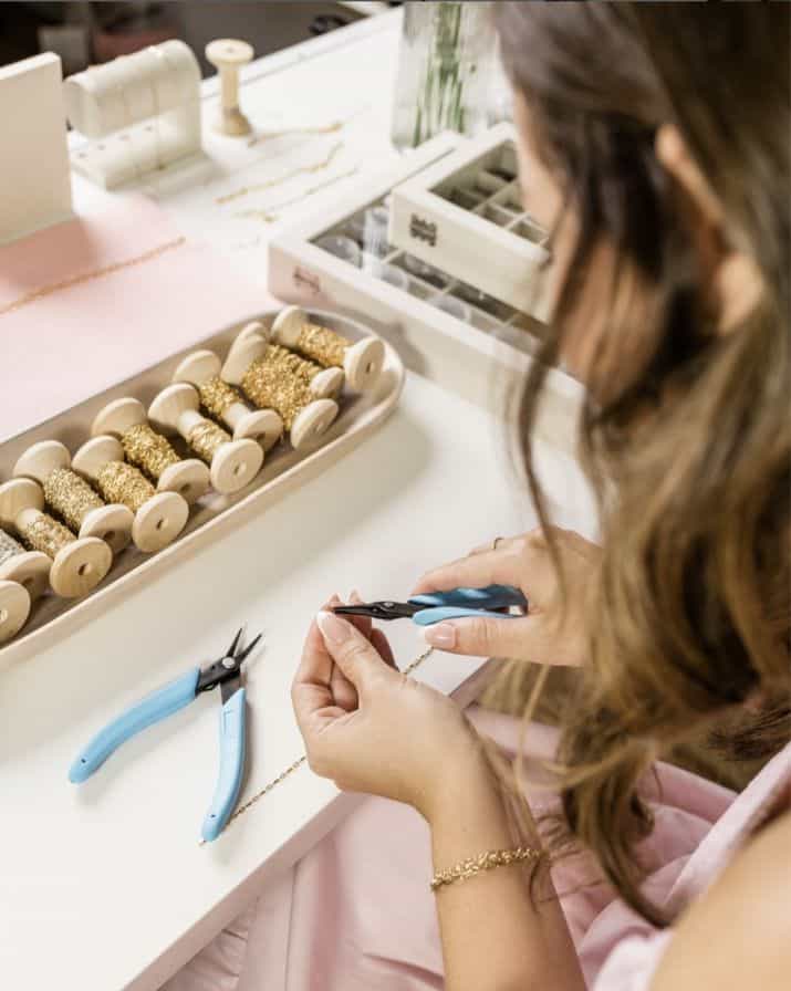 Alexandra Gioia creates permanent jewelry with Xuron® pliers.