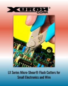 Xuron® LX-Micro-Shear® Flush Cutter features an extremely low profile cutter head with a sharp tapered tip for reaching into tight spaces.
