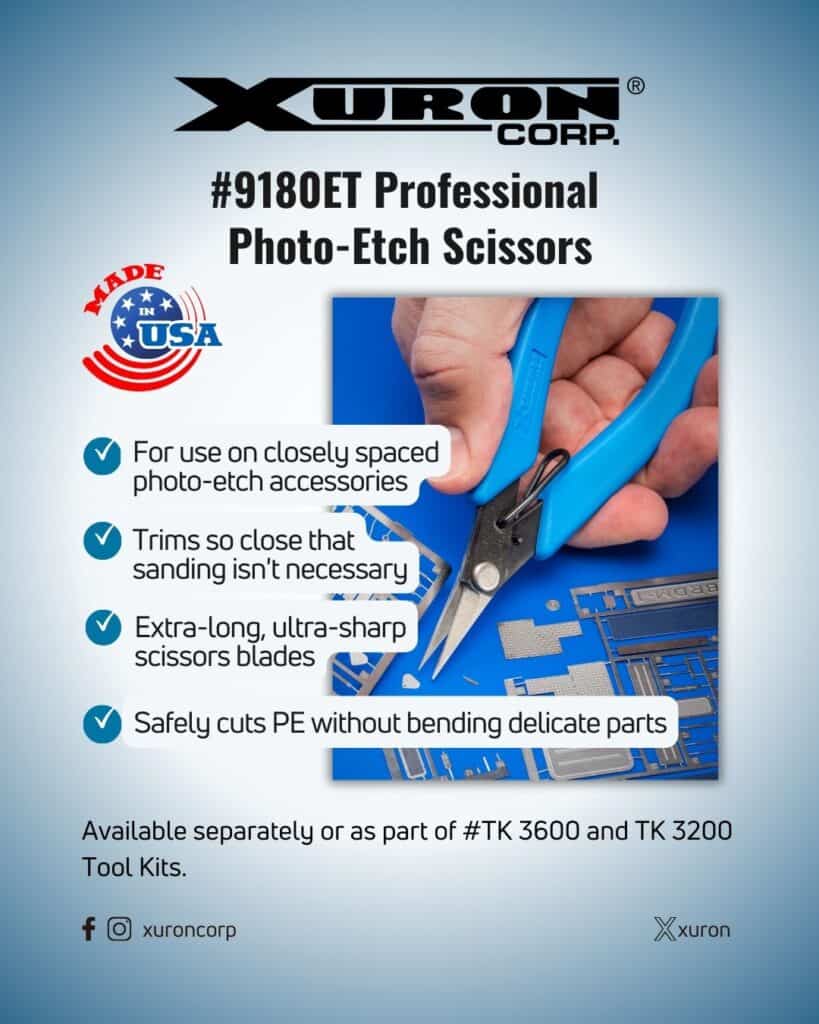 Xuron® model 9180 professional photo-etch scissors.