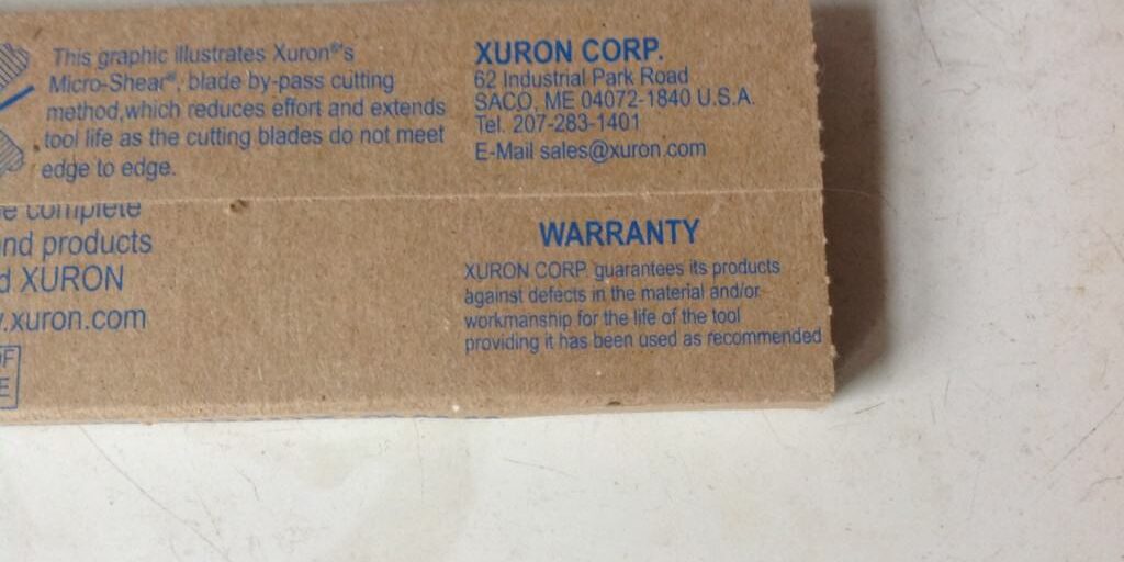 All Xuron® brand tools come with our factory warranty covering defects in materials and/or workmanship for the life of the tool.